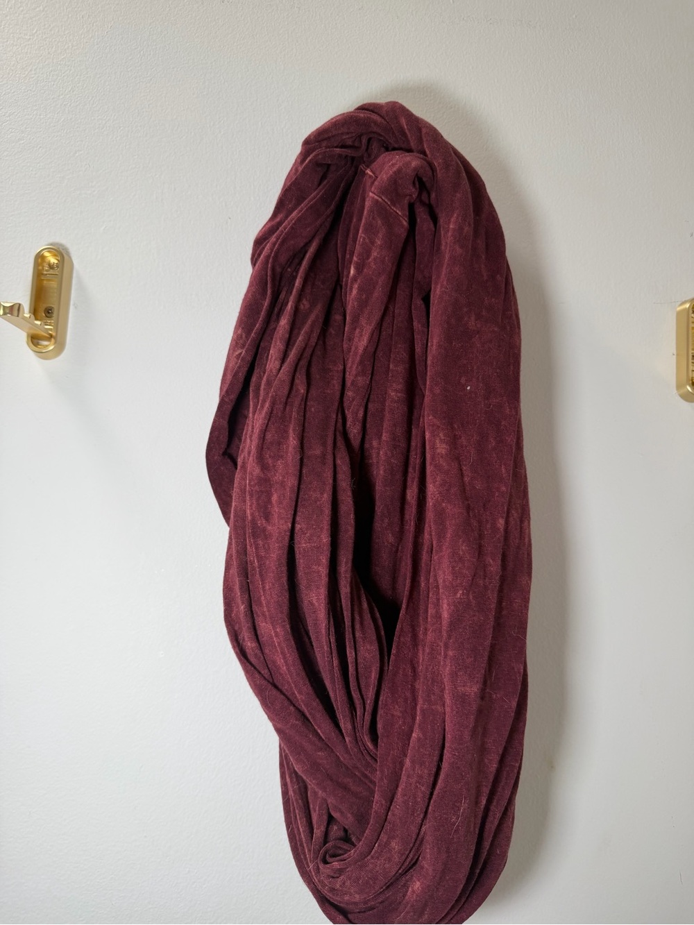 Buckle Distressed Maroon Infinity Loop Scarf